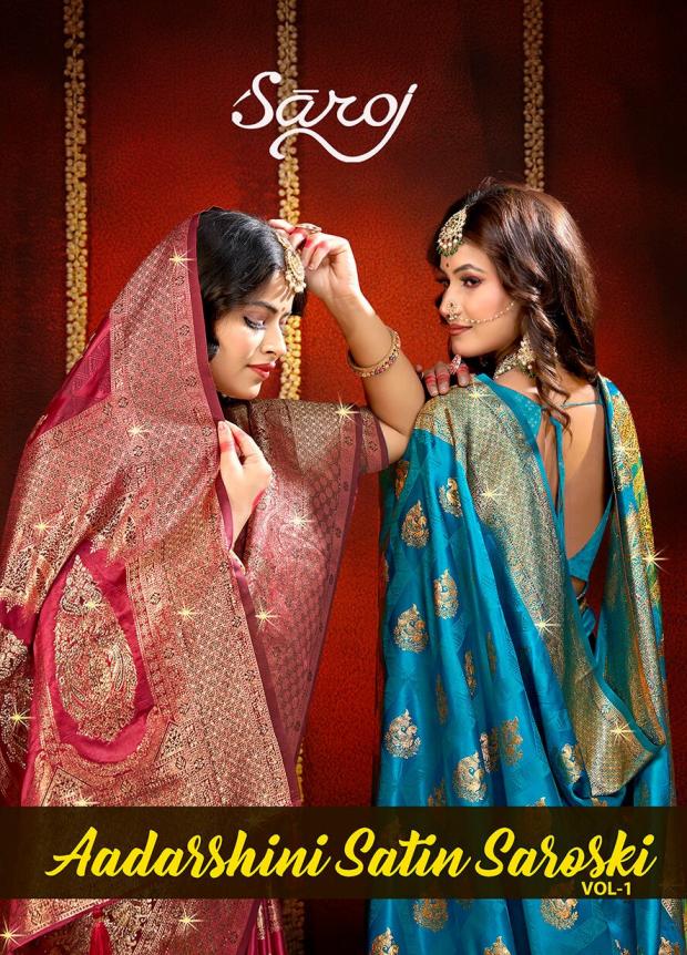  Aadarshini satin saroski Saroj vol.1 Satin silk saree