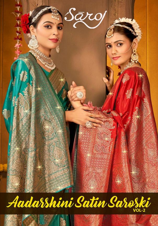 Aadarshini satin saroski Saroj vol.2 Satin silk saree