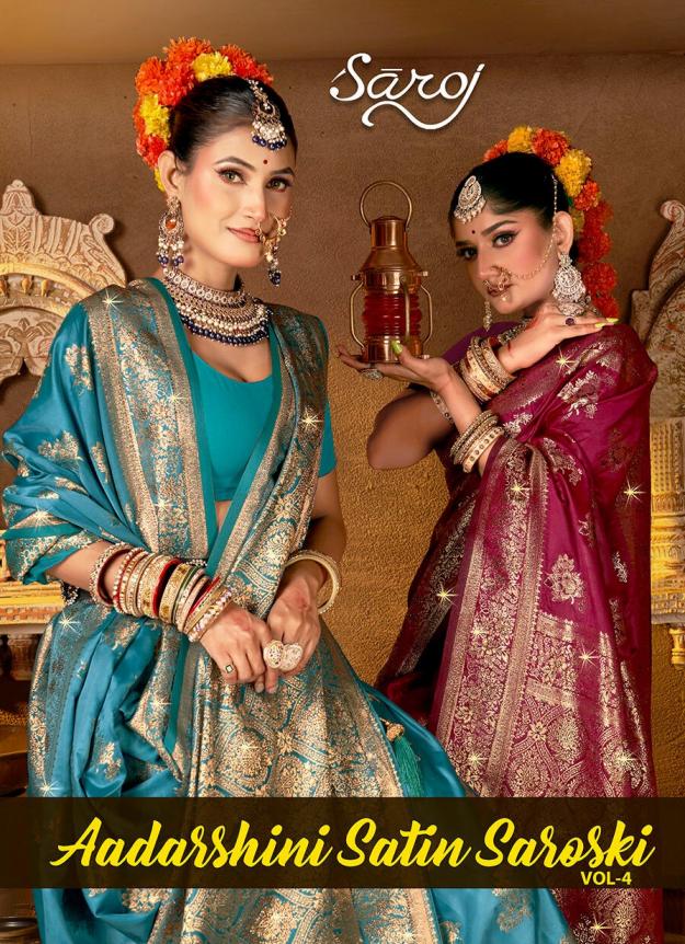 Aadarshini satin saroski Saroj vol.4 Satin silk saree