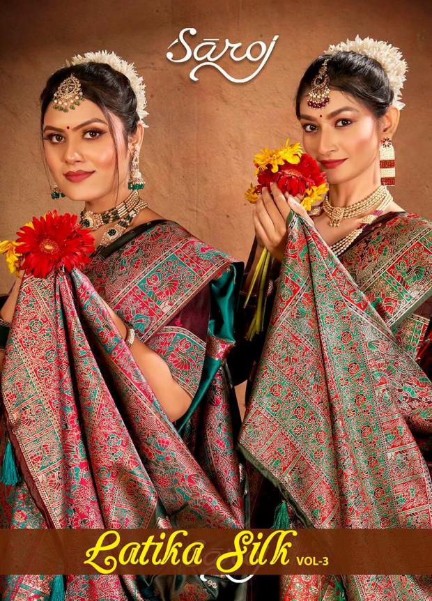 Latika satin silk Saroj vol.3 satin silk saree