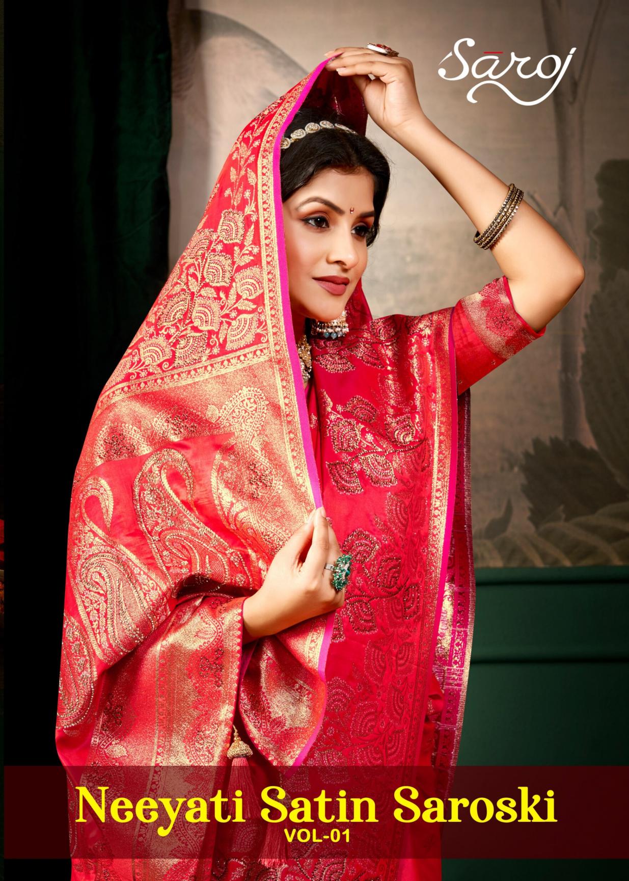  neeyati satin saroski Saroj vol.1 Satin silk saree