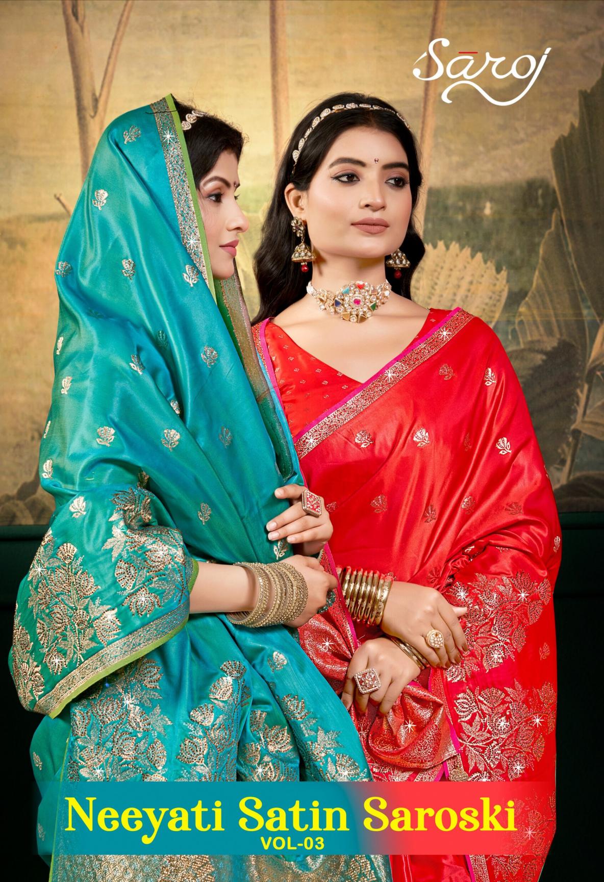  neeyati satin saroski Saroj vol.3 Satin silk saree