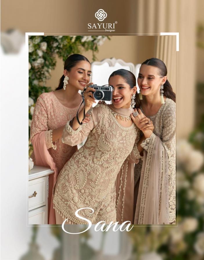 SANA BY SAYURI DESIGNER GEORGETTE FULL STITCH PLAZZO 3PCS DRESS