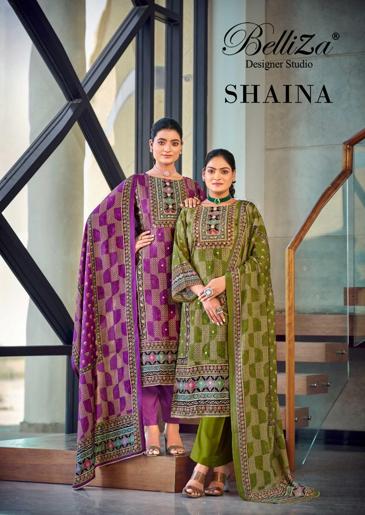 BELLIZA DESIGNER SHAINA PRETTY VISCOSE MUSLIN PAKISTANI 3PCS DRESS