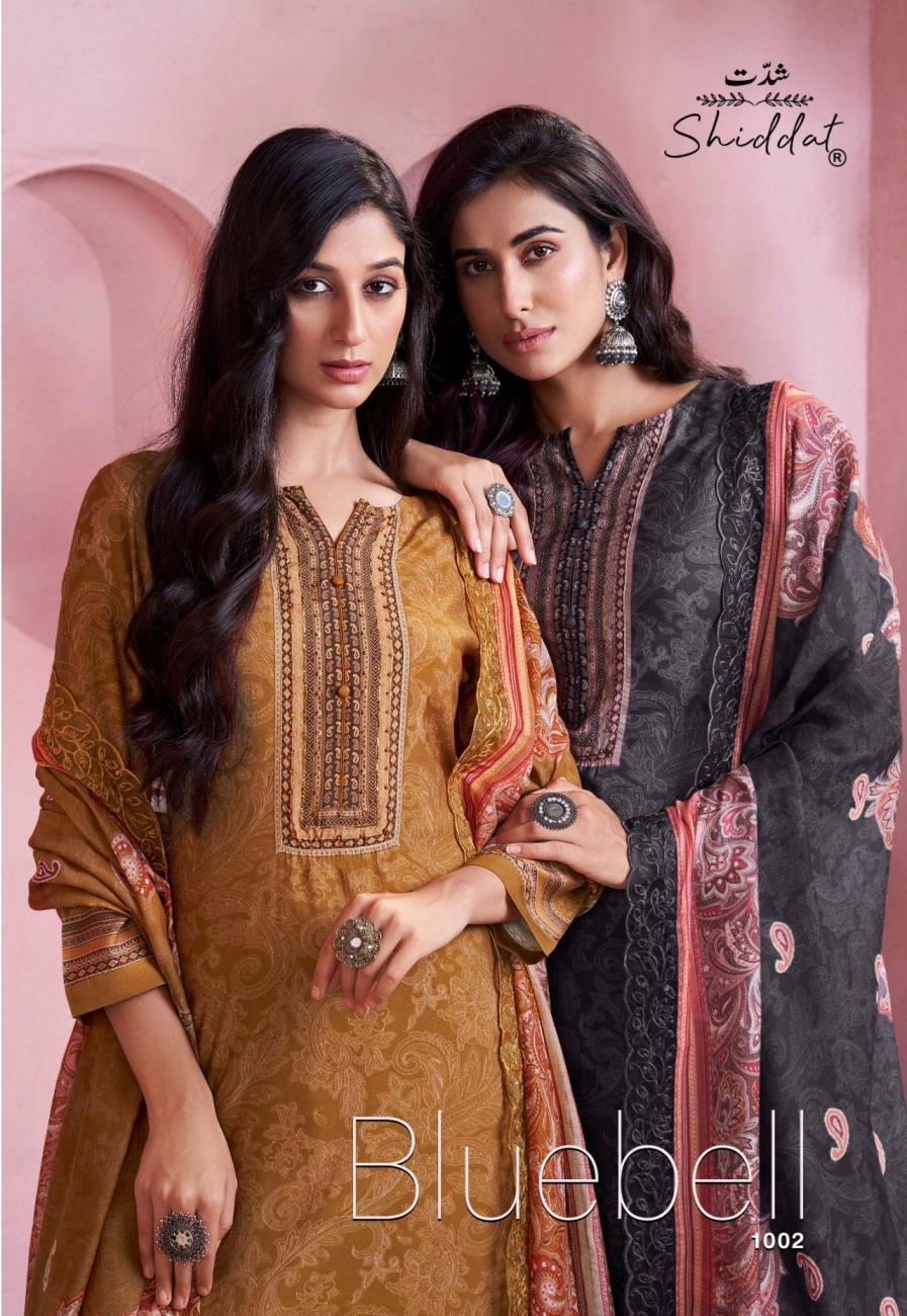 BLUEBELL 1002 BY SHIDDAT MUSLIN UNSTITCH SALWAR KAMEEZ 