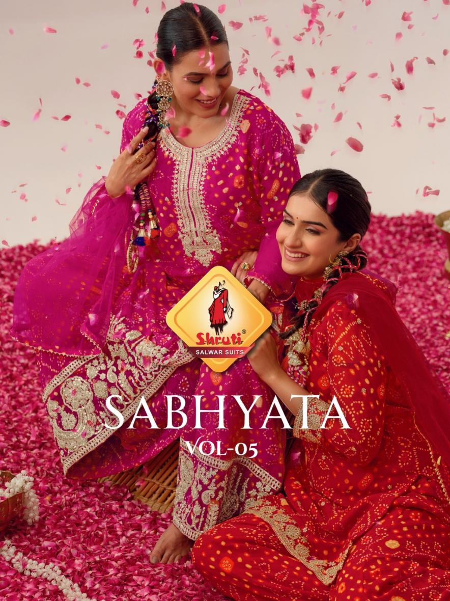 SABHYATA VOL 5 BY SHRUTI ELEGANCE READYMADE GEORGETTE PLAZZO SUITS 