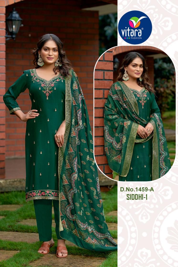 VITARA FASHION SIDDHI VOL 1 VISCOSE UPADA SILK READYMADE COMBO 3PCS DRESS