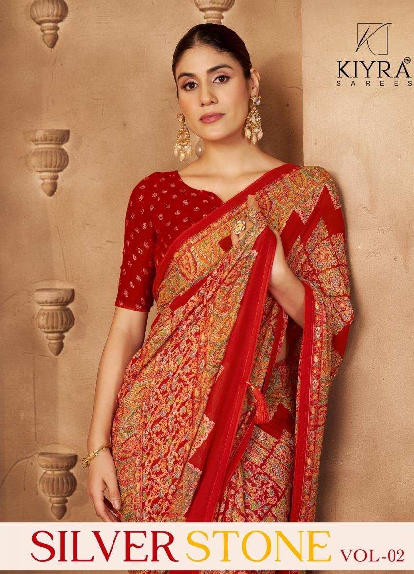 KIYRA SILVER STONE VOL 2 SHOP TRENDY DULL MOSS SAREE