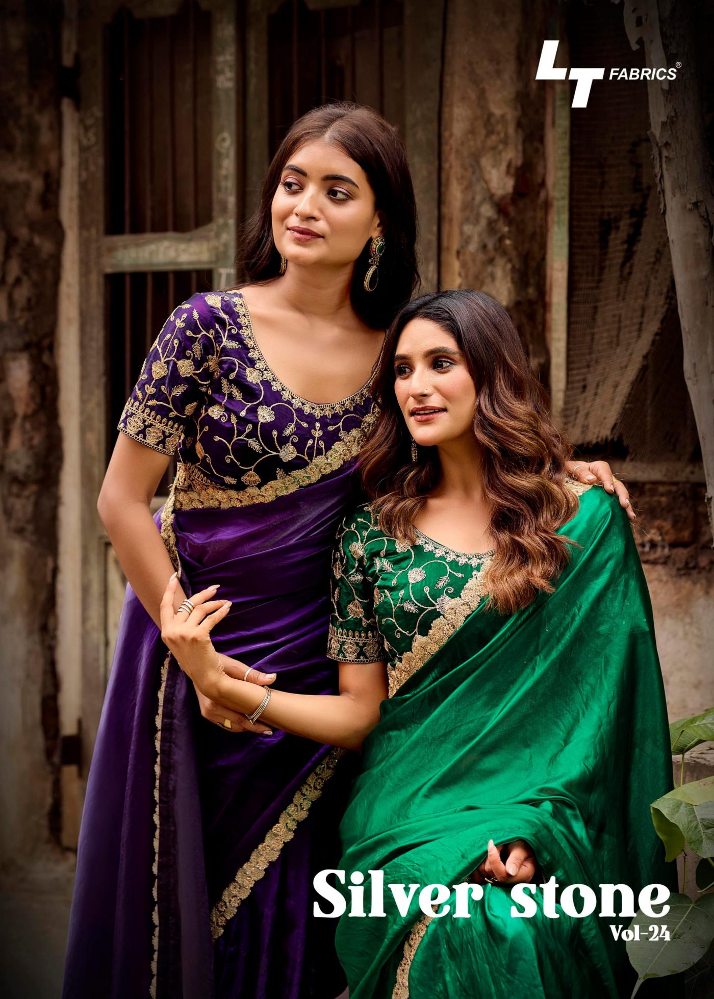 LT FASHION SILVER STONE VOL 24 MALAI SILK AMAZING SAREES 