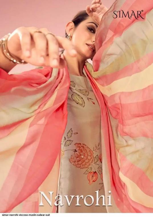 NAVROHI BY SIMAR VISCOSE MUSLIN SHOP TRENDY SUIT FOR WOMENS 