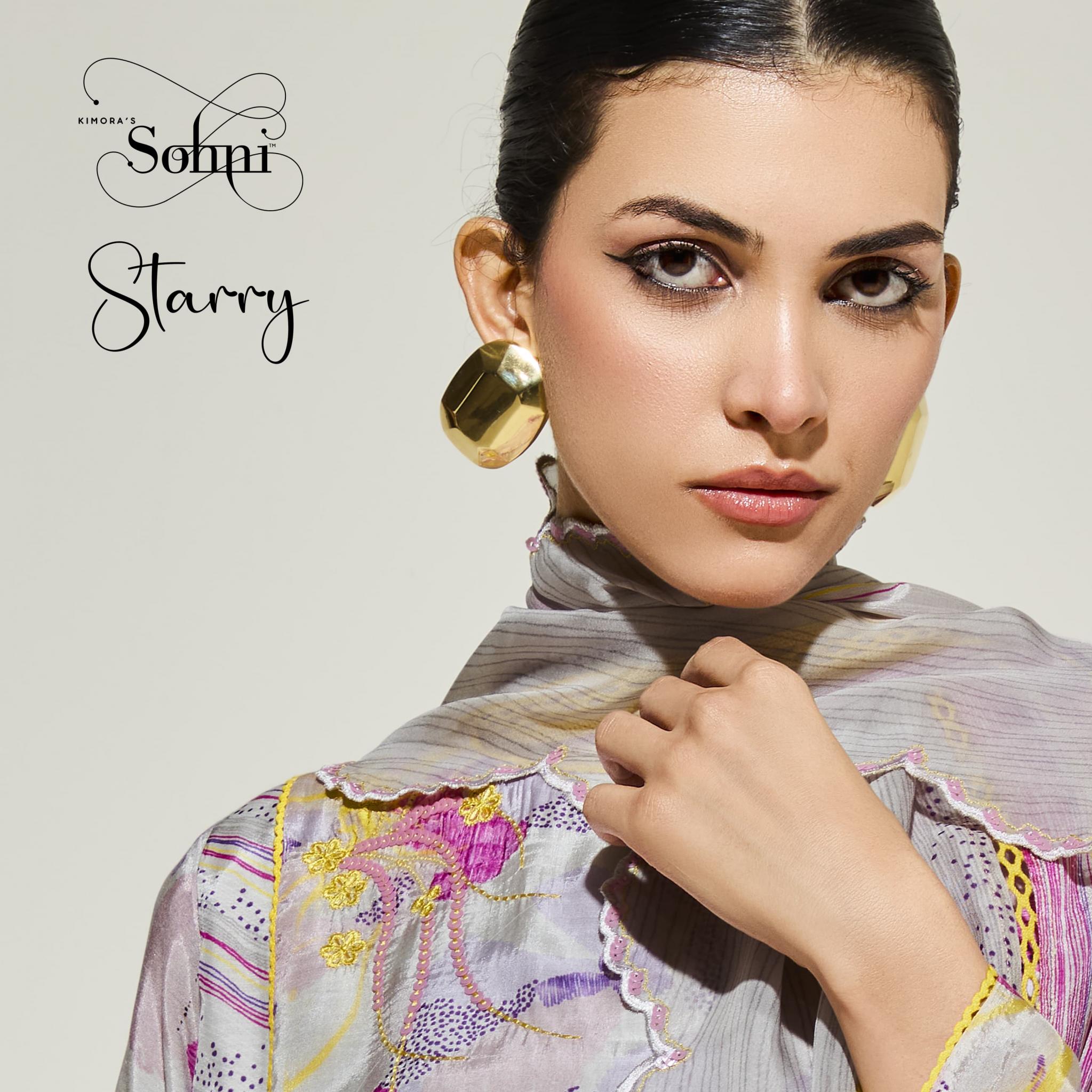 STARRY VOL 33 BY SOHNI KIMORA MUSLIN STYLISH 3PCS DRESS