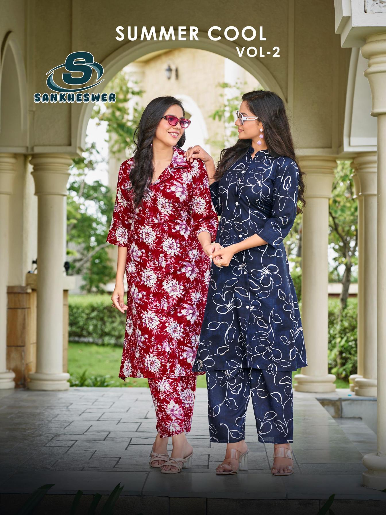 SANKHESWER SUMMER COOL VOL 2 FULL STITCH RAYON STYLISH CO-ORD SUPPLIER 
