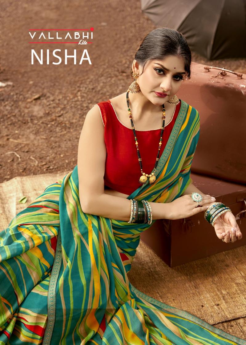 NISHA BY VALLABHI LIGHT GEORGETTE PRETTY SAREES 