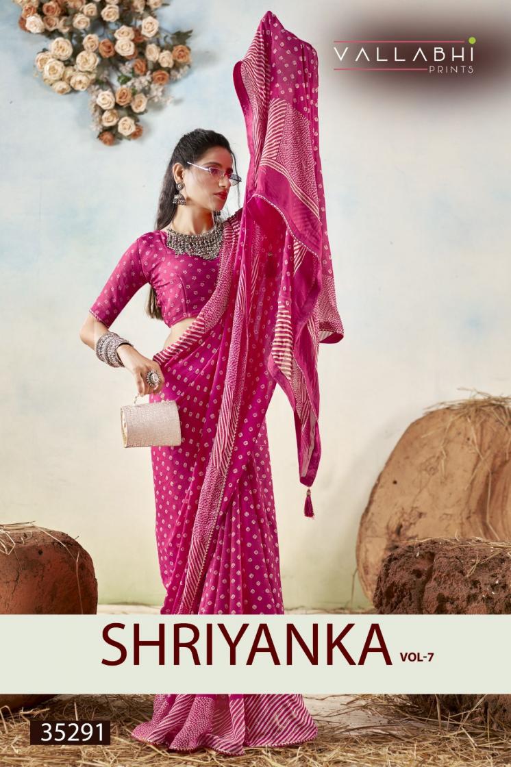 SHRIYANKA VOL 7 BY VALLABHI PRINTS MOSS GEORGETTE SAREE ONLINE 