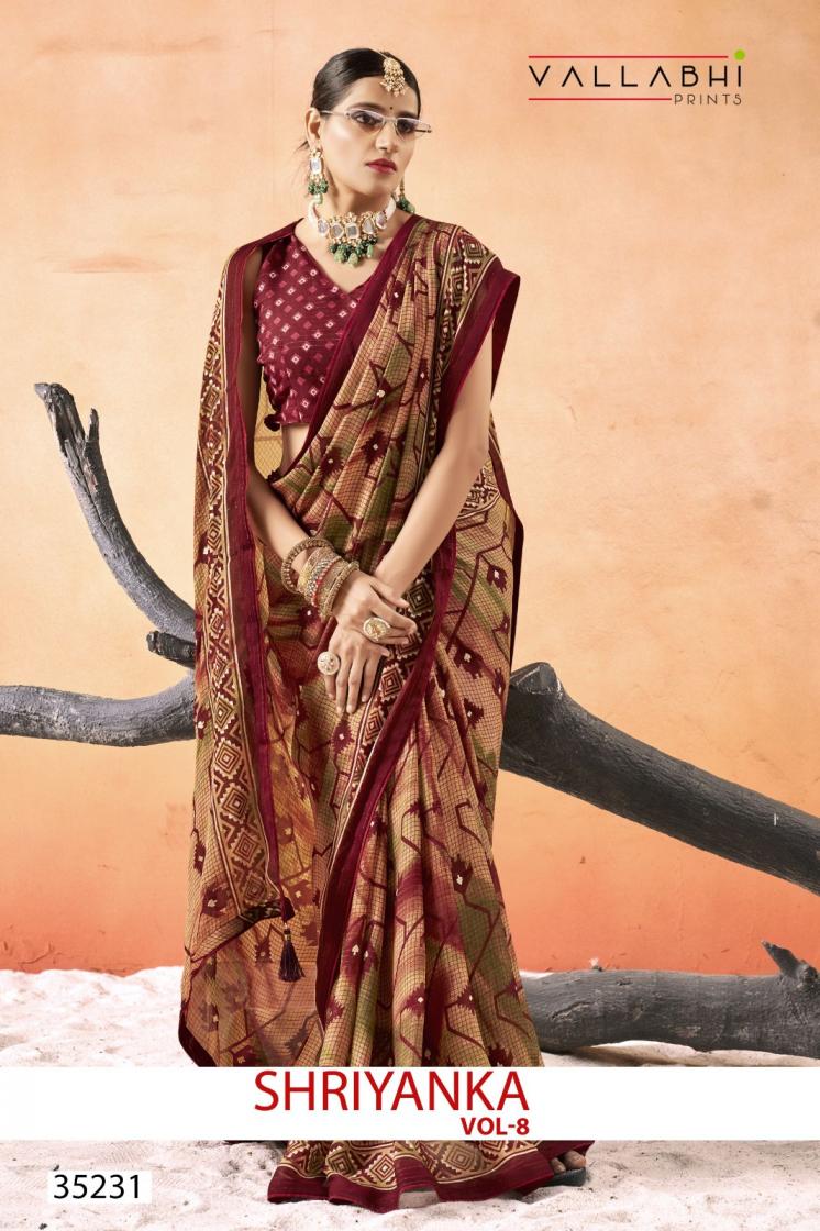 SHRIYANKA VOL 8 BY VALLABHI PRINTS UNIQUE MOSS GEORGETTESAREE