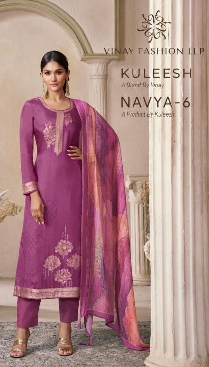 NAVYA VOL 6 BY VINAY KULEESH VISCOSE MACHLIN DESIGNER 3PCS DRESS