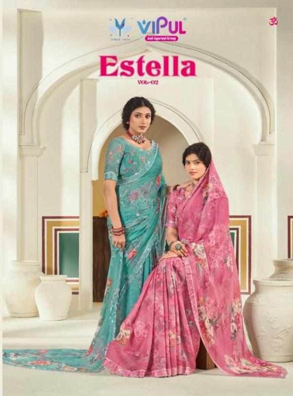 ESTELLA VOL 2 BY VIPUL FASHION AMAZING DAL MOSS SAREES 