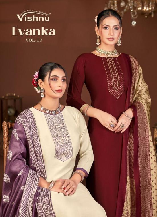 EVANKA VOL 13 BY VISHNU ROMAN SILK AMAZING 3PCS DRESS