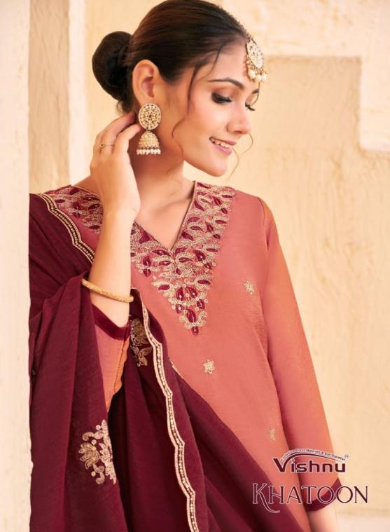 KHATOON BY VISHNU ELEGANCE SILK DRESS MATERIALS 