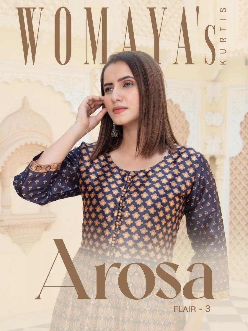 AROSA FLAIR VOL 3 BY WOMAYA CHIKU SILK STYLISH READYMADE COMBO GOWN WITH DUPATTA 
