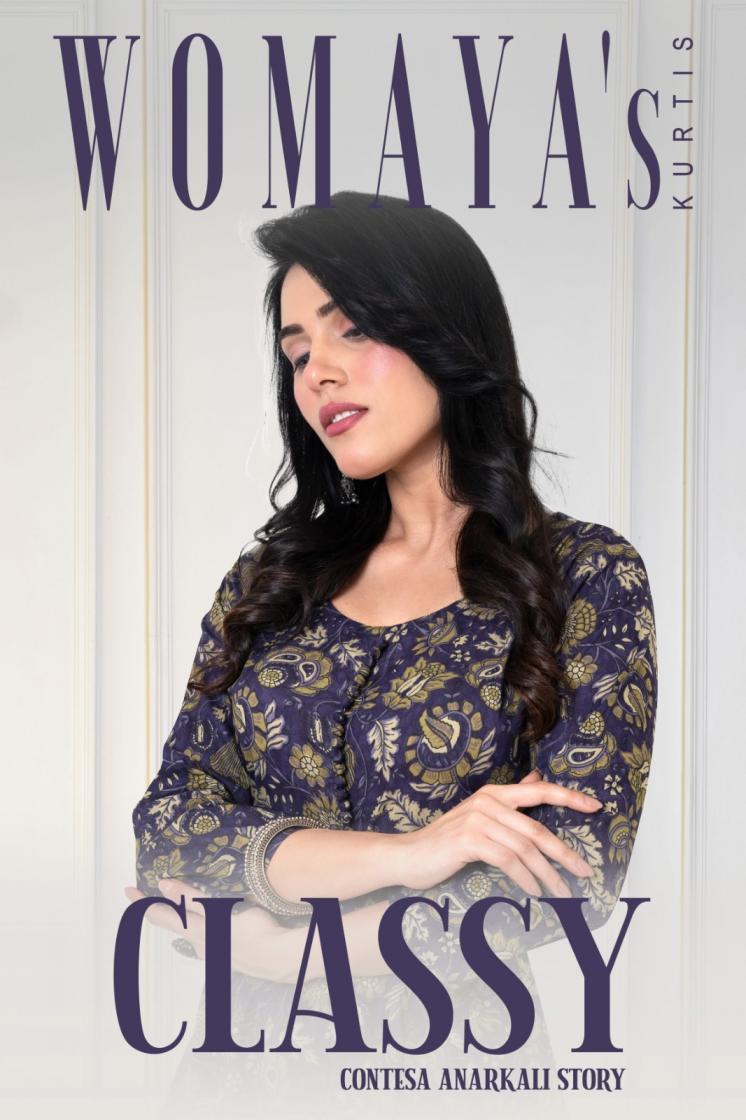 CLASSY CONTESSA ANARKALI STORY BY WOMAYA FULL STITCH COTTON COMBO GOWN WITH DUPATTA 