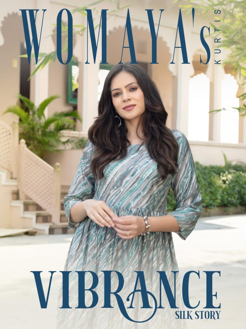 VIBRANCE SILK STORY BY WOMAYA READYMADE ROMAN SILK COMBO KURTIS