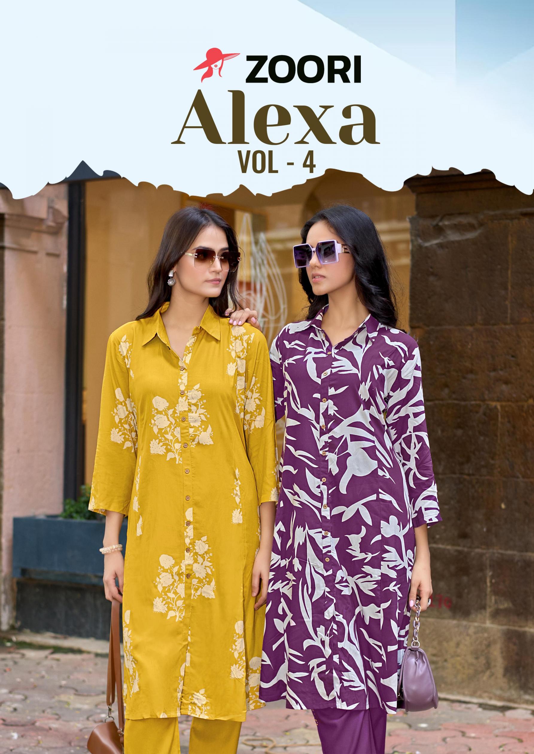 ALEXA VOL 4 BY ZOORI RAYON AMAZING FULL STITCH CO-ORD ONLINE 