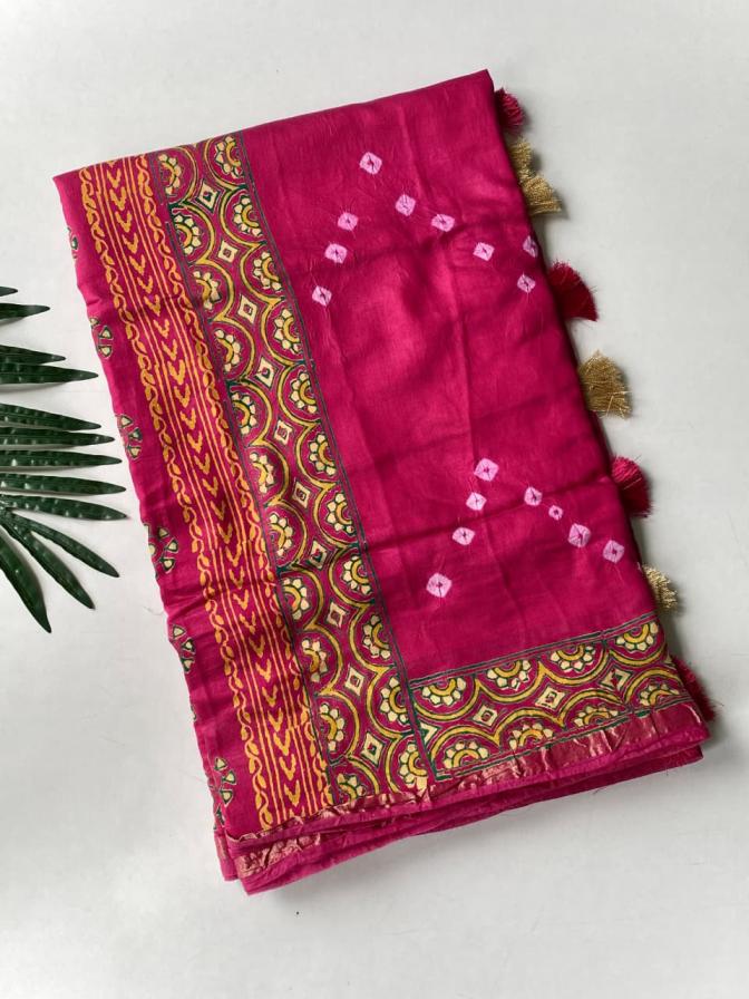1007 CHANDERI AMAZING BANDHANI SAREES