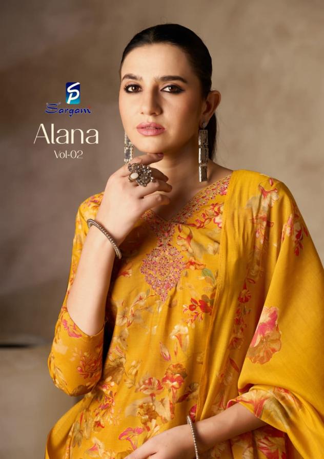 SARGAM PRINTS ALANA VOL 2 PRETTY LOOK VISCOSE MODAL MUSLIN 3PCS DRESS