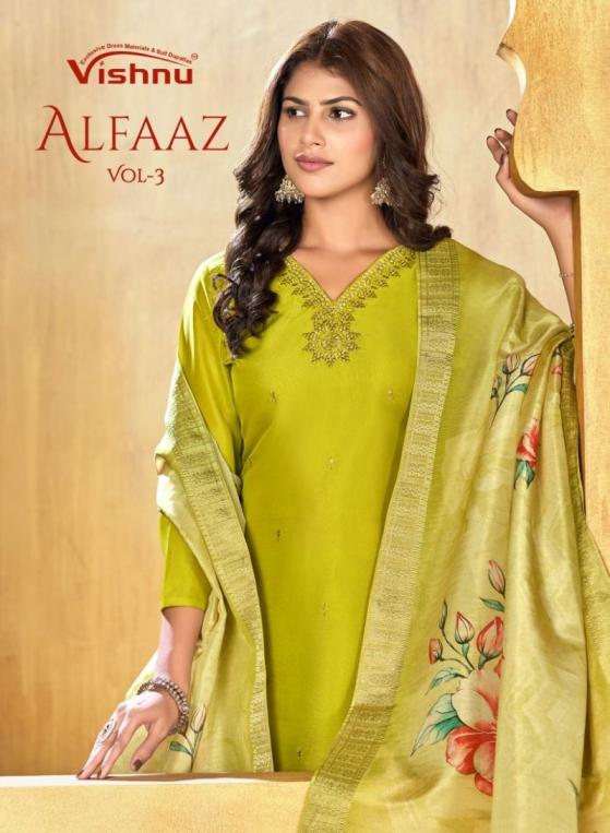 VISHNU ALFAAZ VOL 3 SHOP TRENDY SHIMMER SILK SUITS 
