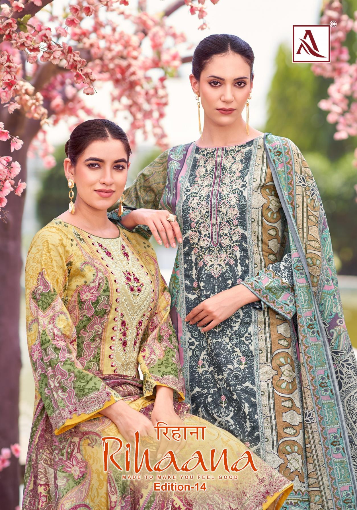 RIHA VOL 14 BY ALOK COTTON PAKISTANI UNSTITCH 3PCS DRESS
