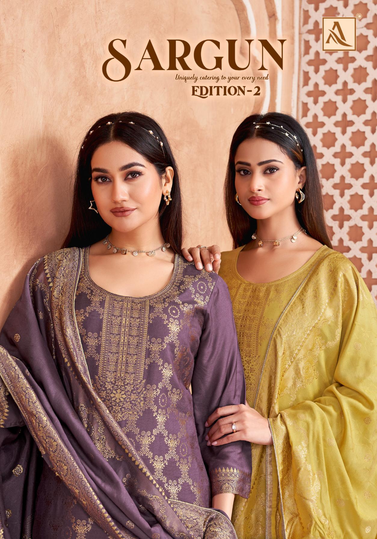 SARGUN VOL 2 BY ALOK VISCOSE MUSLIN JACQUARD PAKISTANI 3PCS DRESS