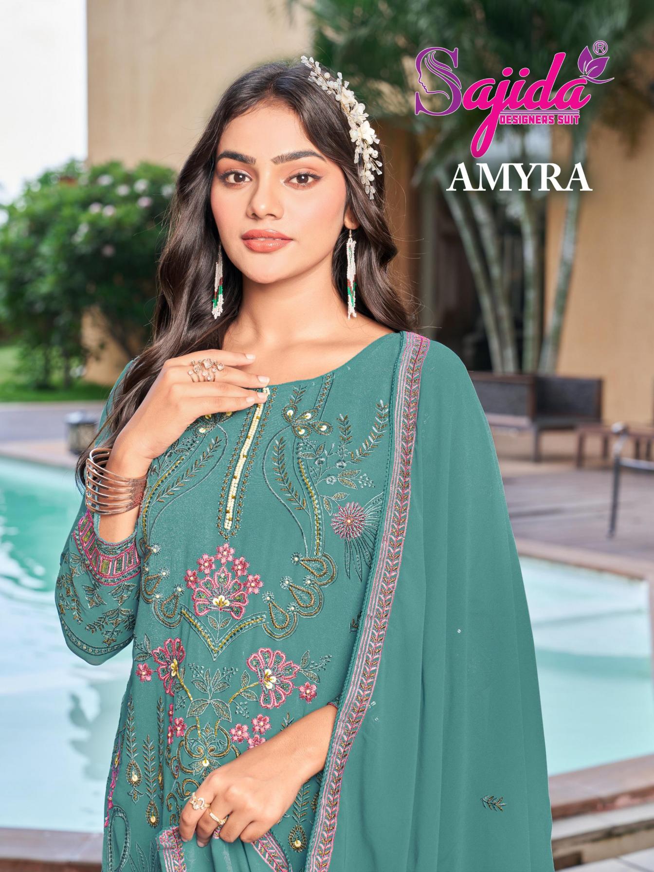 SAJIDA DESIGNER AMYRA VOL 1 FOX GEORGETTE READYMADE PLUS SIZE PAKISTANI DRESS