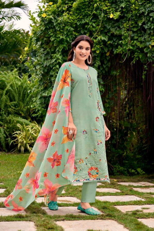 ARTRIDDHS ROMAN SILK READYMADE UNIQUE COMBO SUIT FOR WOMENS 
