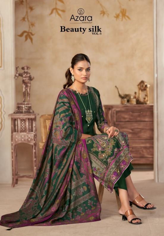 BEAUTY SILK VOL 5 BY AZARA RADHIKA FASHION MODAL MUSLIN 3PCS DRESS