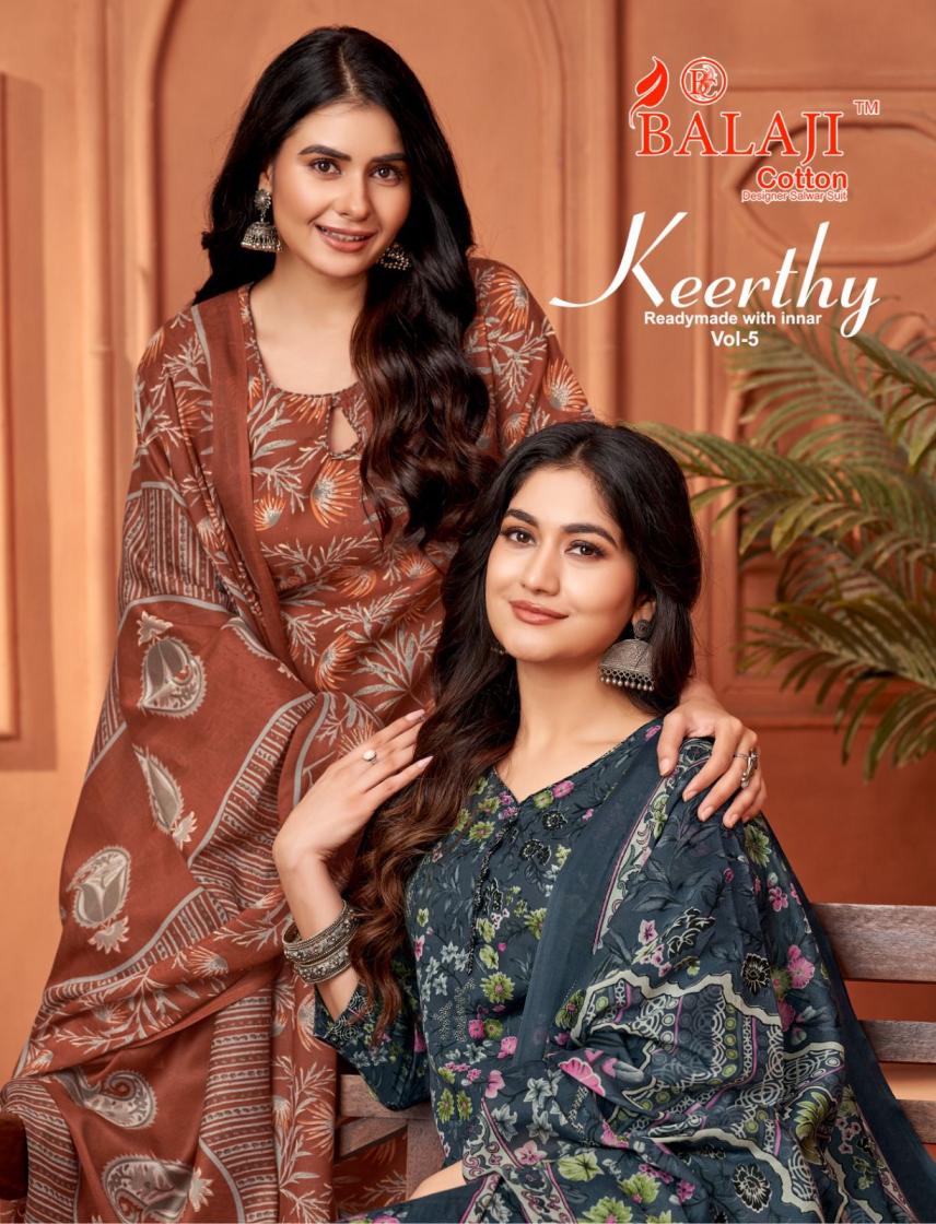 KEERTHY VOL 5 BY BALAJI COTTON AMAZING COTTON 3PCS DRESS