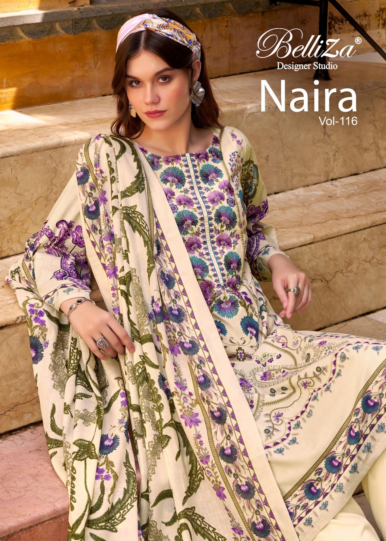 NAIRA VOL 116 BY BELLIZA DESIGNER COTTON PAKISTANI BIG SIZE DRESS