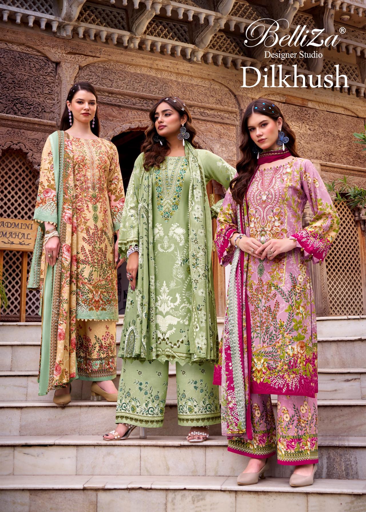DILKHUSH BY BELLIZA FULL STITCH VISCOSE RAYON PLUS SIZE PAKISTANI DRESS