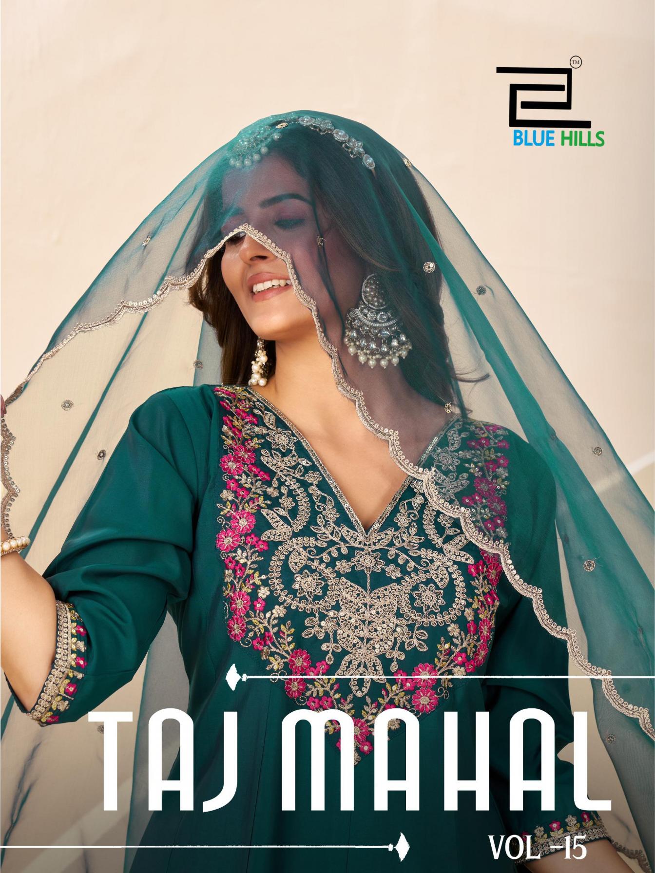 TAJ MAHAL VOL 15 BY BLUE HILLS ROMAN SILK READYMADE STYLE SUITS 