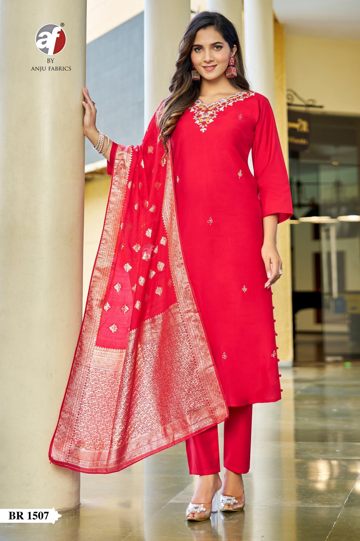 ANJU FAB BR 1507 READYMADE UNIQUE MODAL SILK COMBO SUITS 