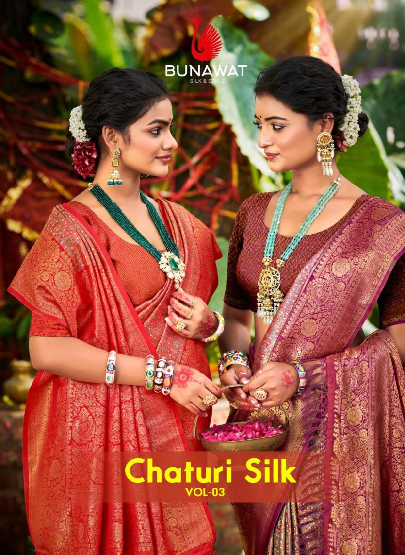 BUNAWAT - Chaturi Silk VOL-03 Dharmavaram Silk Woven Work Traditional Saree