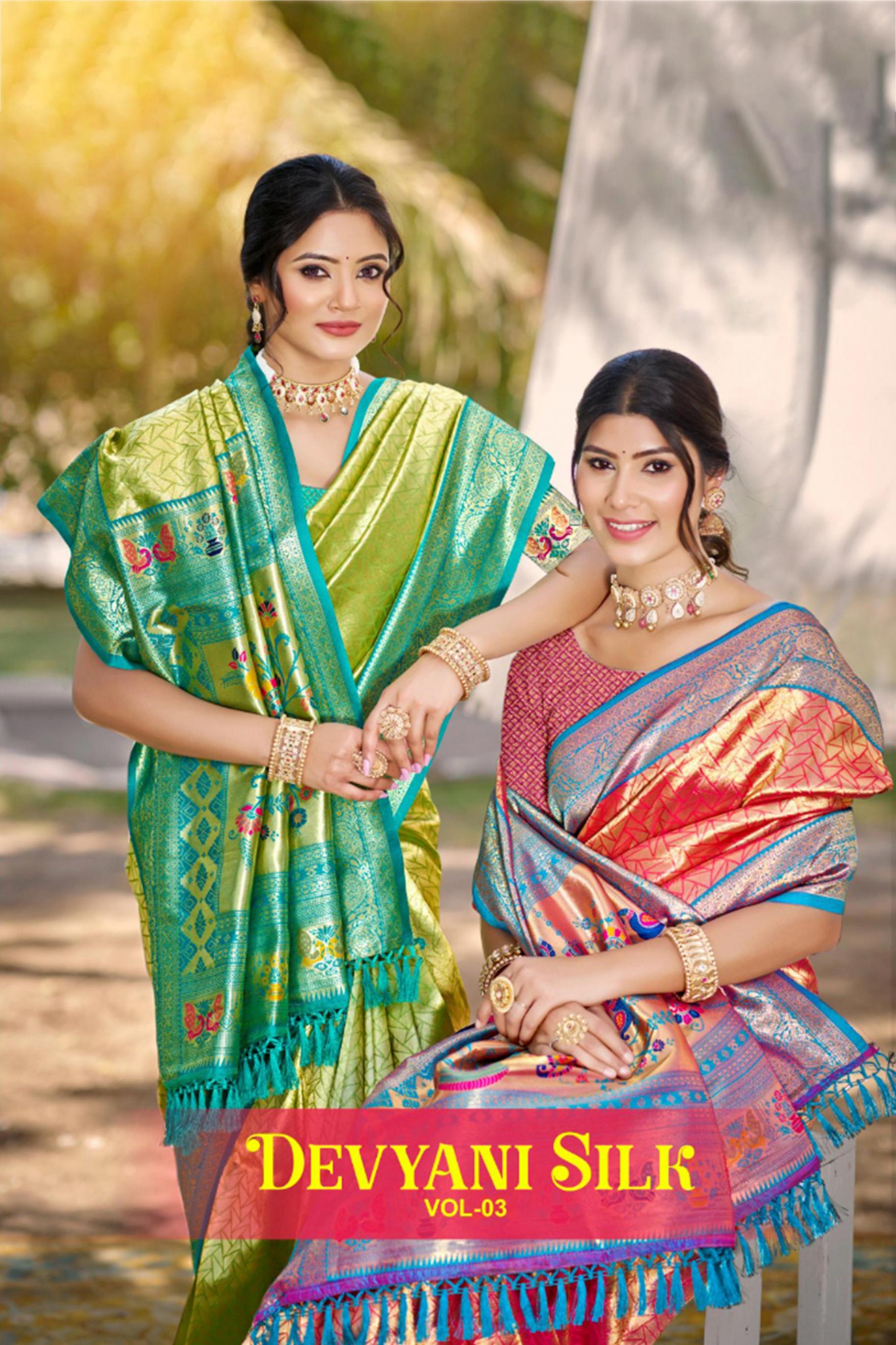 Bunawat - Devyani SIlk-03 Sangam Prints Kanjivaram Silk Woven Work Traditional Saree
