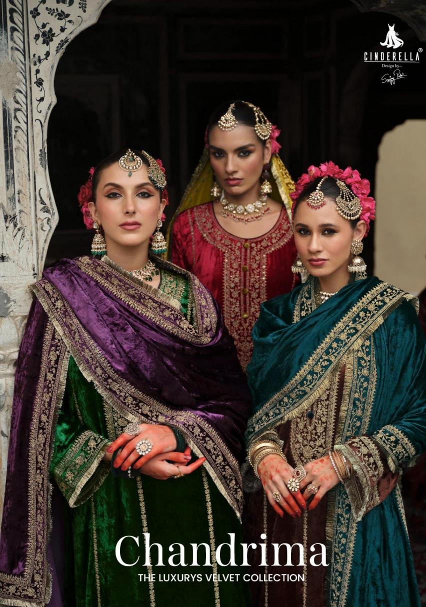 CINDERELLA CHANDRIMA ATTRACTIVE VISCOSE VELVET WINTER 3PCS DRESS