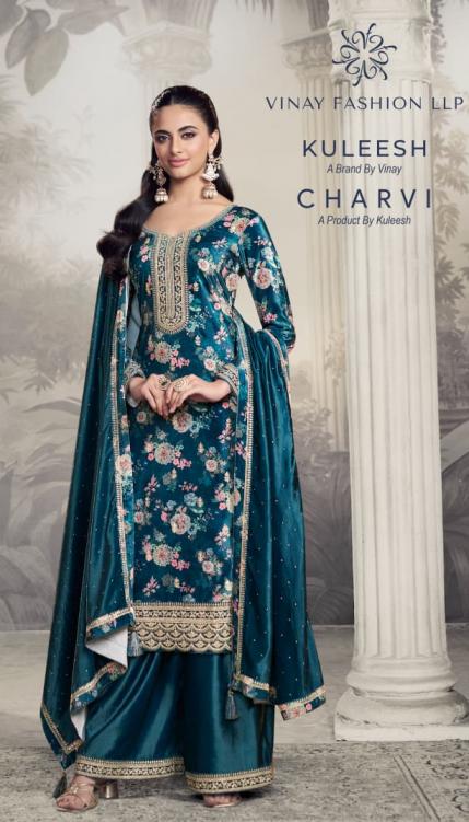 VINAY KULEESH CHARVI FASHIONABLE VELVET WINTER 3PCS DRESS