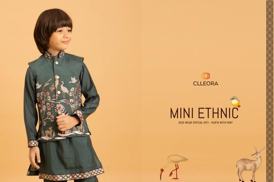 MINI ETHNICS BY CLLEORA VISCOSE SILK READYMADE KIDS KURTA ONLINE  