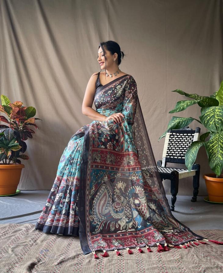 COTTON KALAMKARI VOL 2 AMAZING SAREE FOR WOMENS 