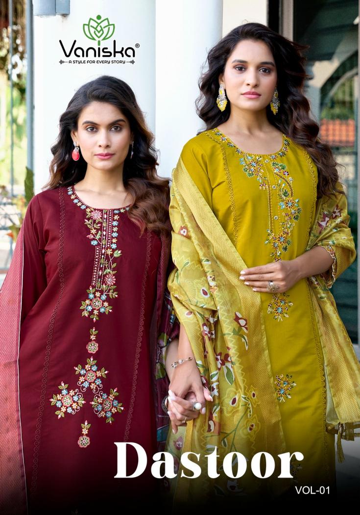 VANISKA COLOURPIX DASTOOR VOL 1 READYMADE ROMAN SILK SUIT FOR WOMENS 