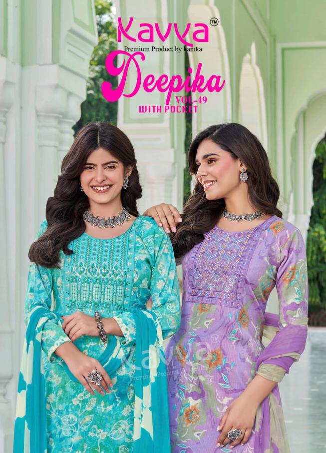 KAVYA DEEPIKA VOL 49 READYMADE STYLISH CAPSULE PRINT 3PCS DRESS 