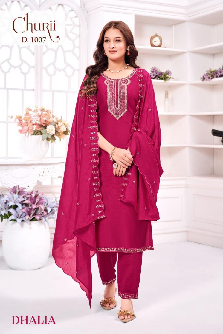 CHURII DHALIA FULL STITCH VICHITRA STYLISH COMBO SUITS ONLINE SHOPPING