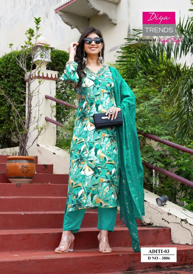 ADITI VOL 3 BY DIYA TRENDS STYLISH RAYON PLUS SIZE SUIT FOR WOMENS 